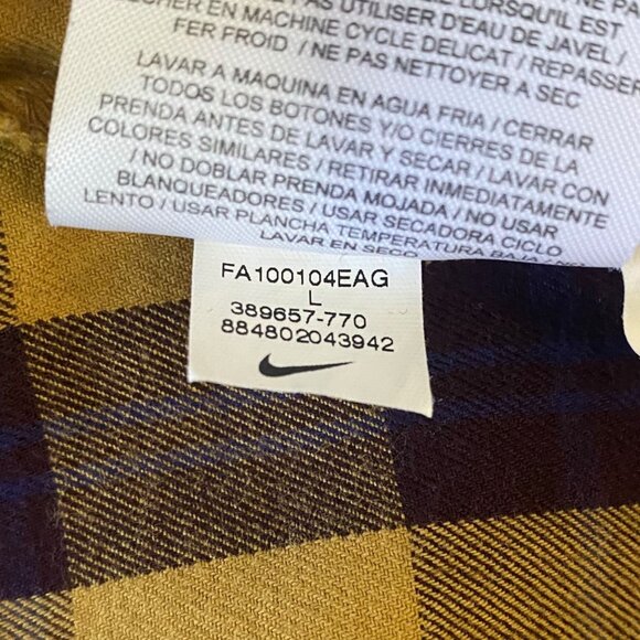 Nike 6.0 Button-Up Flannel Hoodie Yellow & Black Plaid Men's Large Skateboarding - Picture 13 of 15